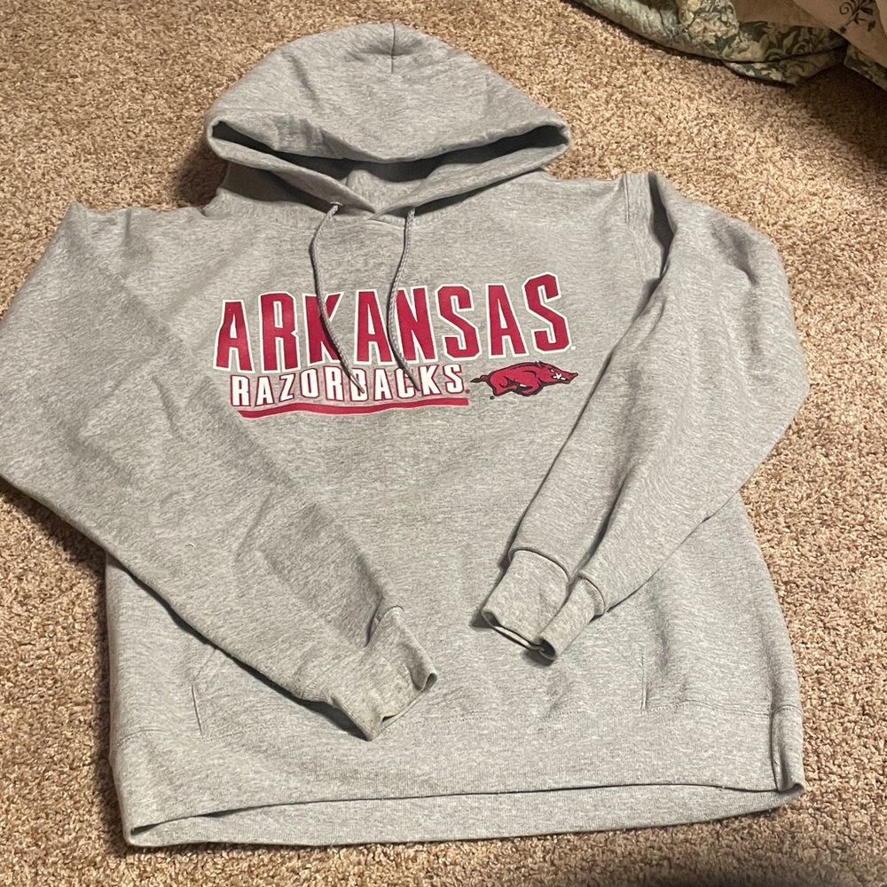 Hanes Gray Arkansas Razorbacks Hoodie